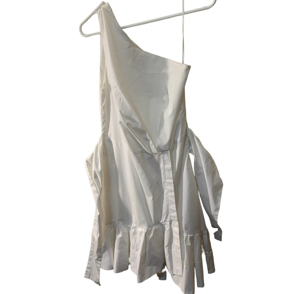 BANANA REPUBLIC One Shoulder Fit-Flare Dress Ruffle Petticoat Sash Women TALL 4